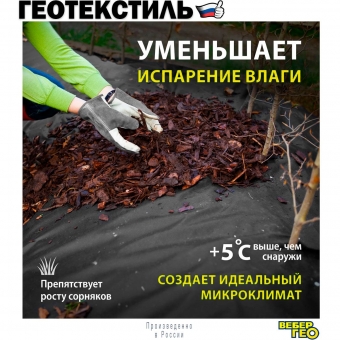 Геотекстиль 250 микрон 1.6х25м / 40 м2 / 120 г/м2